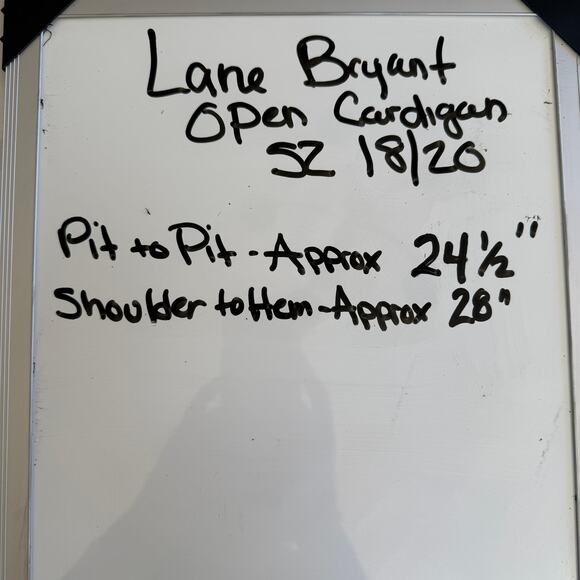 Lane Bryant Fair Isle Open Cardigan Gray Red Blue Metallic SZ 18/20 Work Cozy - Picture 8 of 8